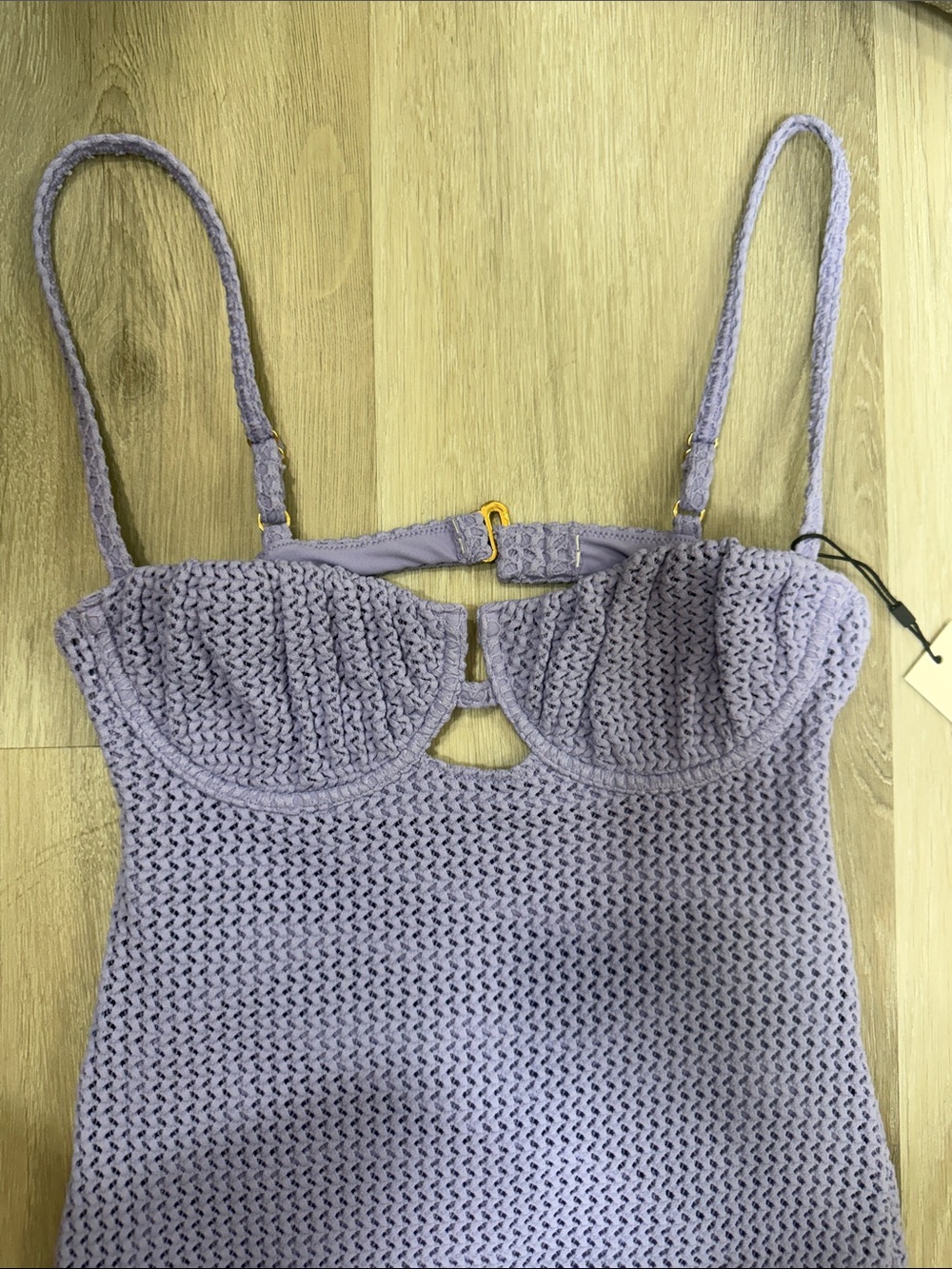 Montce Lavender Crochet Petal Long Slip Dress - Picture 4 of 8